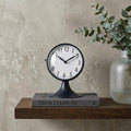 Blue Metal Glass Dome Desk   Table Clock