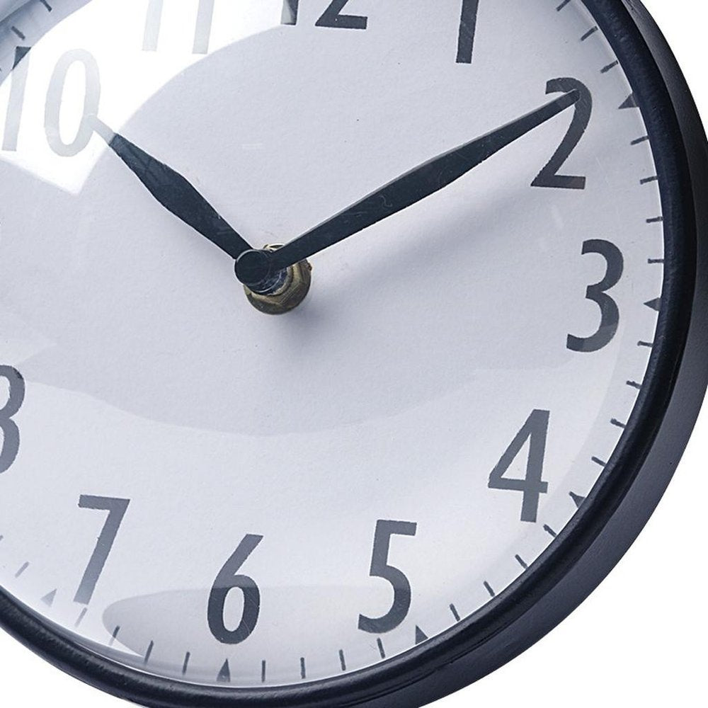 Blue Metal Glass Dome Desk   Table Clock