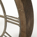 19" Brown Round Modern Farm Wall Clock
