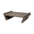 A brown wood coffee table with a modern, angular design and a matte finish, isolated on a white background.