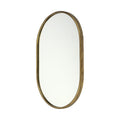 Gold Oval Accent Metal Mirror on a white background