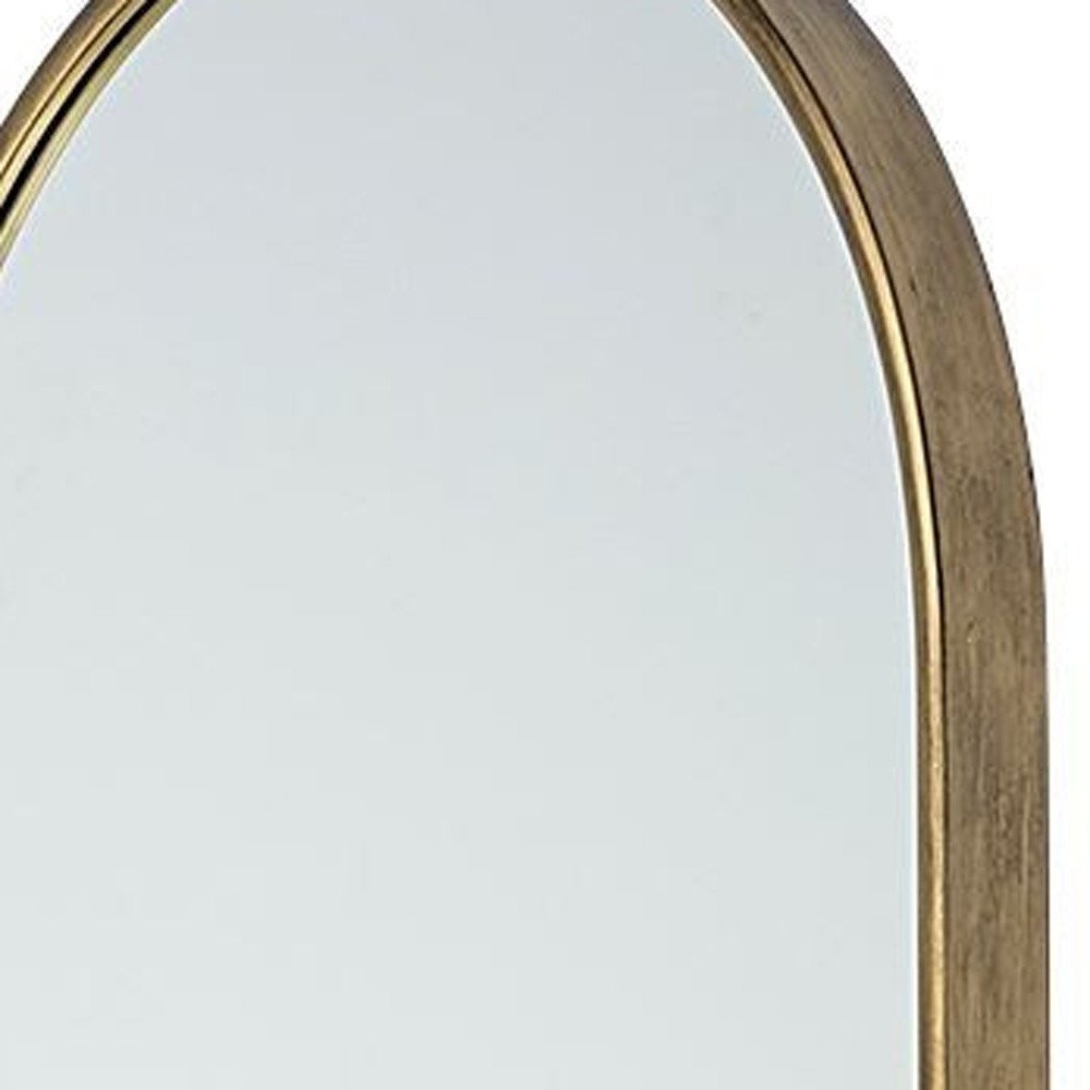 70" Gold Arch Metal Framed Accent Mirror close-up detail