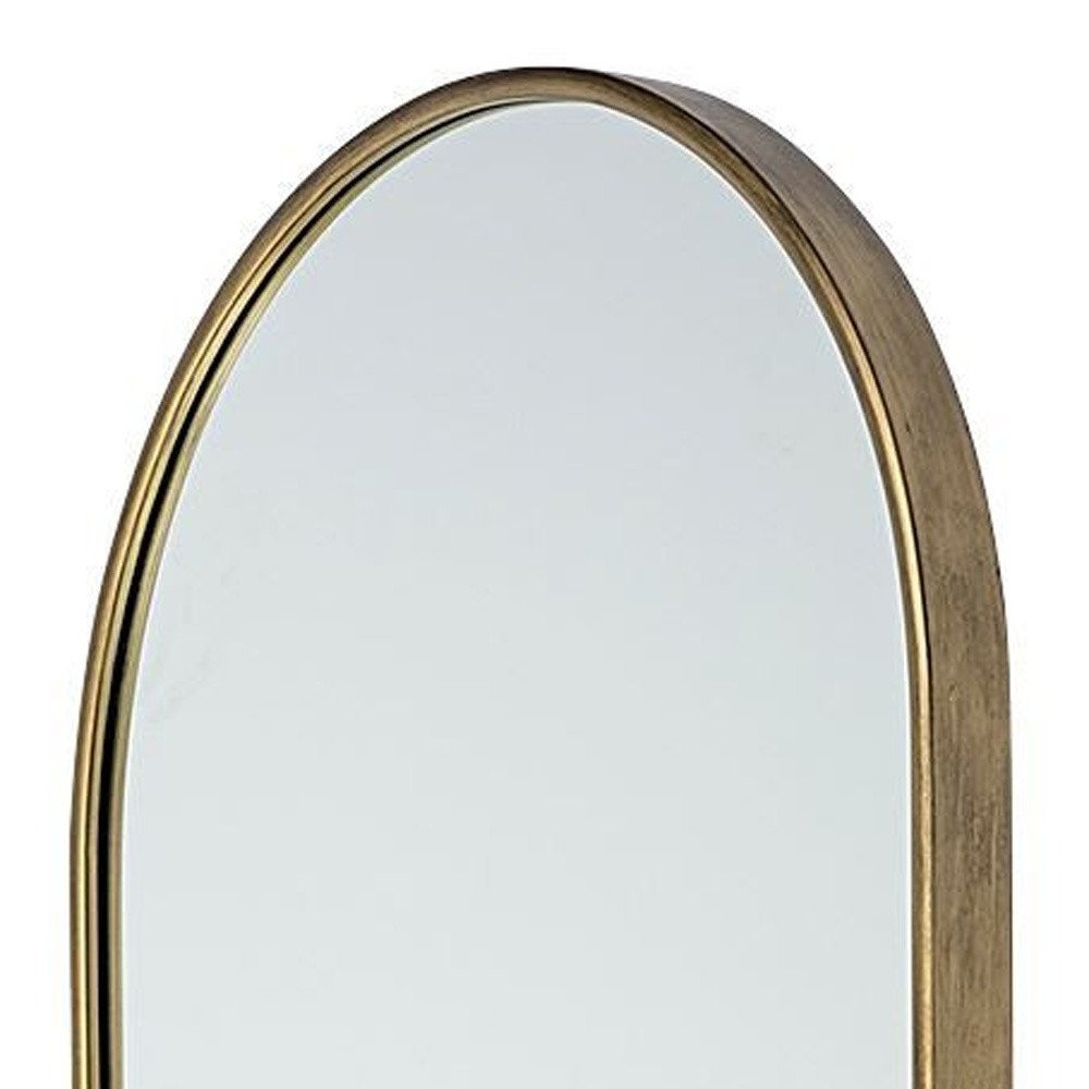 70" Gold Arch Metal Framed Accent Mirror on a white background