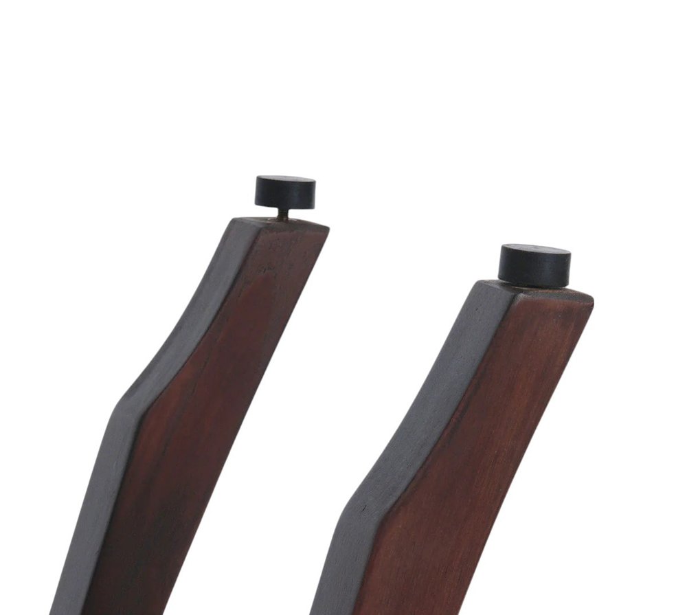 24" Dark Brown Solid Teak Wood Shower Bench. Shower bench isolated on a plain white background, showing a brown teak surface.