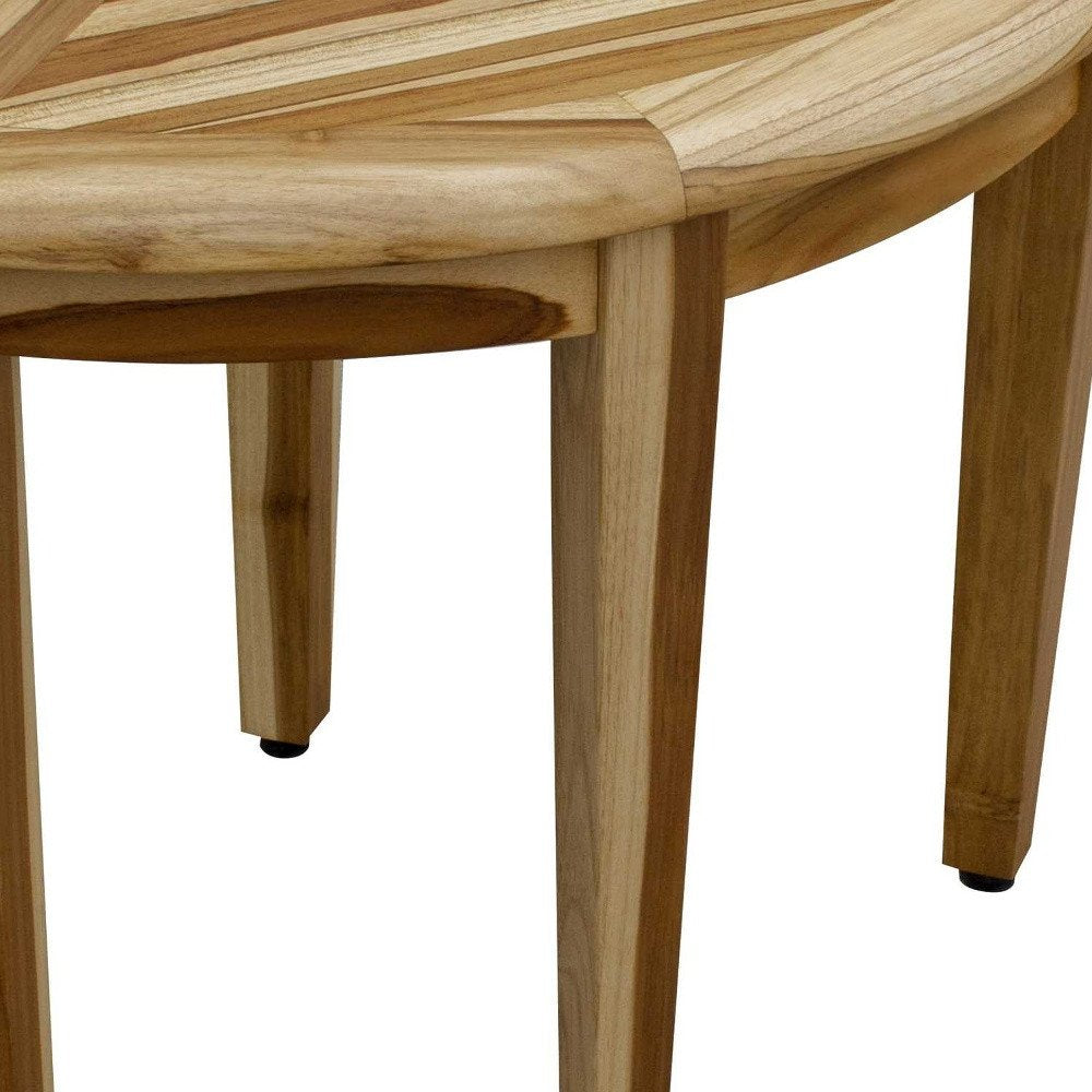 23" Natural Teak Corner Shower Bench. Shower bench in tan teak.