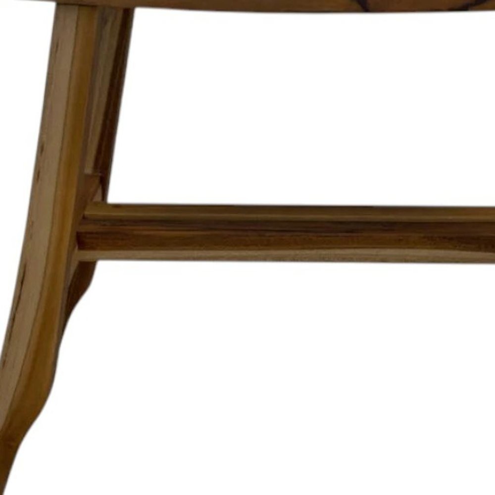 24" Brown Teak Rectangular Shower Bench. Shower bench isolated on a plain white background, finished in brown teak.