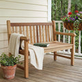 26" Natural Teak Solid Wood Garden Bench