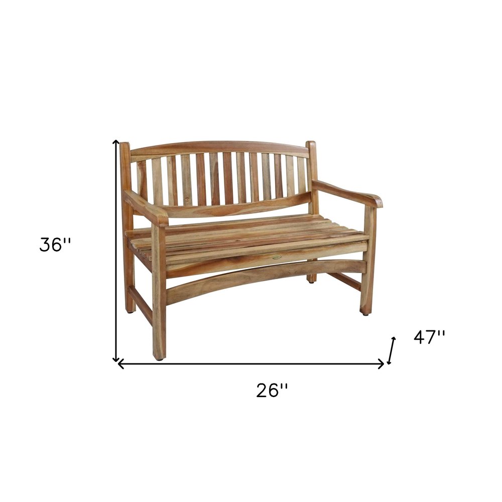 26" Natural Teak Solid Wood Garden Bench - SKU 376762