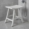 24" X 20" White Teak Square Shower Bench