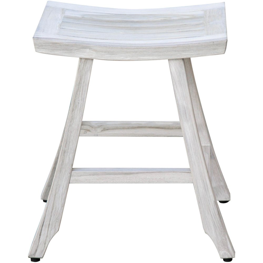 24" X 20" White Teak Square Shower Bench