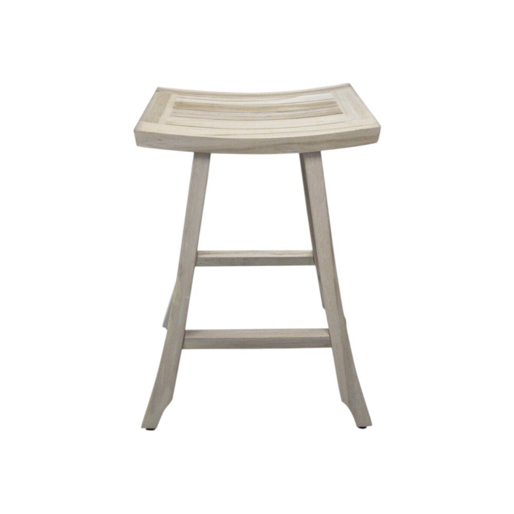 30" X 15" Light Gray Teak Square Shower Bench