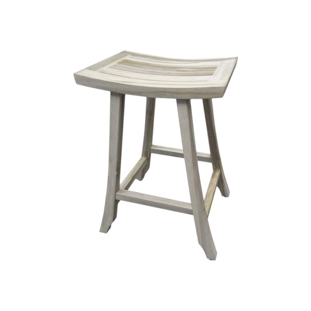 30" X 15" Light Gray Teak Square Shower Bench
