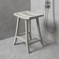30" X 15" Light Gray Teak Square Shower Bench