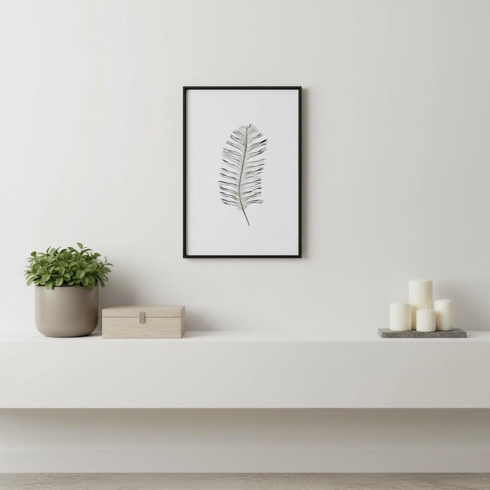 Black And Silver Metal Peacock Feather Wall Decor
