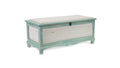 Rectangular Green Wooden With Seat Cushion And Inside Storage Bench on a white background