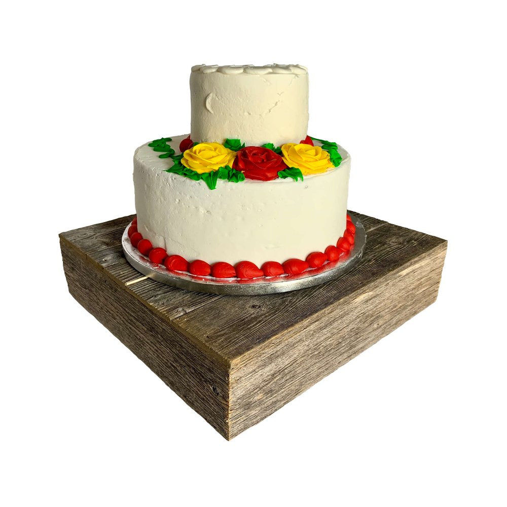 Natural Weathered Gray Cake Stand on a white background