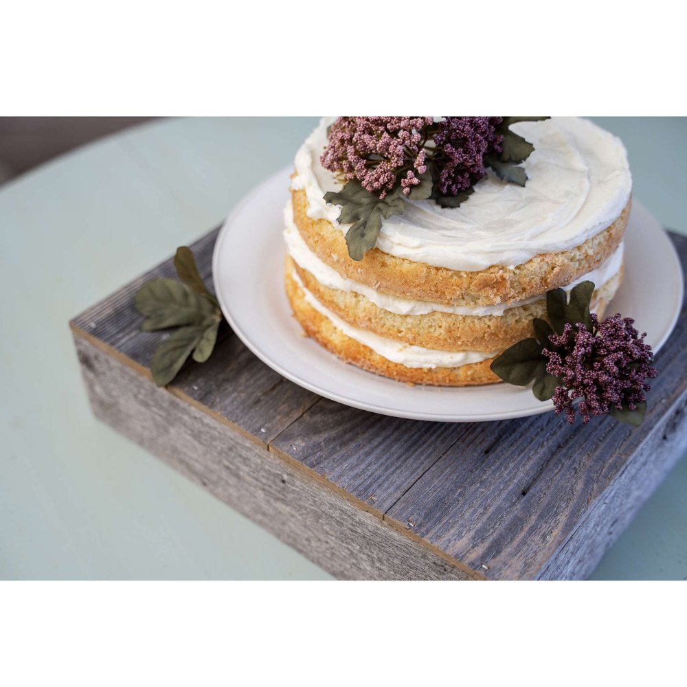 Natural Weathered Gray Cake Stand on a white background