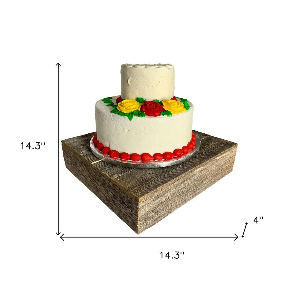 Natural Weathered Gray Cake Stand on a white background