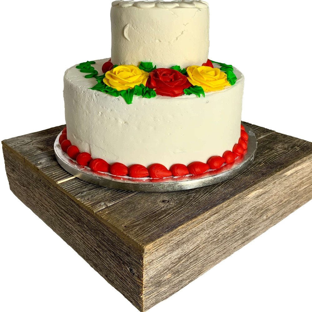 Natural Weathered Gray Cake Stand on a white background