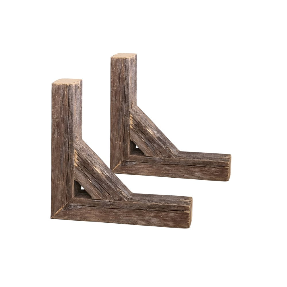 Set Of Two Natural Weathered Gray Corbels on a white background