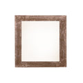 Brown solid wood tabletop picture frame with a distressed finish on a white background.