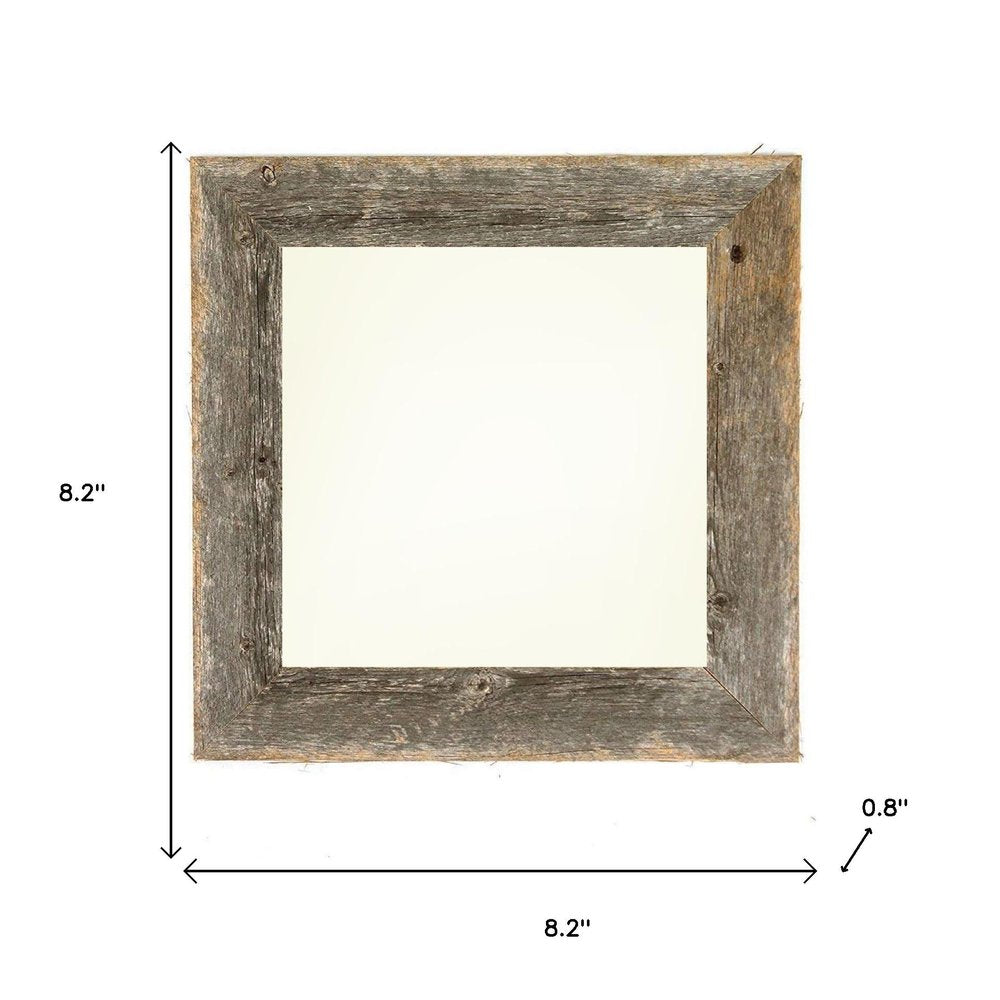 6" x 6" Gray Solid Wood Tabletop Picture Frame - 8.20" H x 8.20" W x 0.80" D. Picture frame isolated on a plain white background, showing a wood surface.