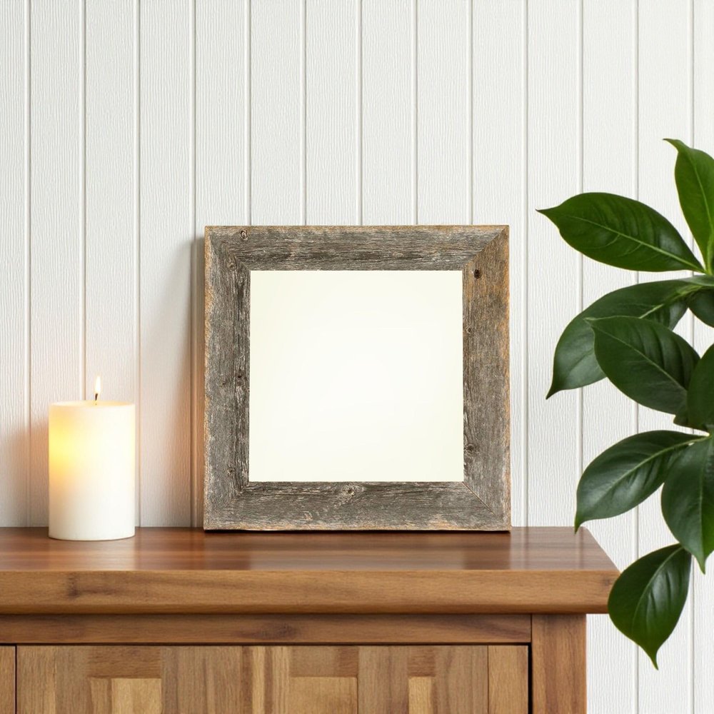 6" x 6" Gray Solid Wood Tabletop Picture Frame - 8.20" H x 8.20" W x 0.80" D.