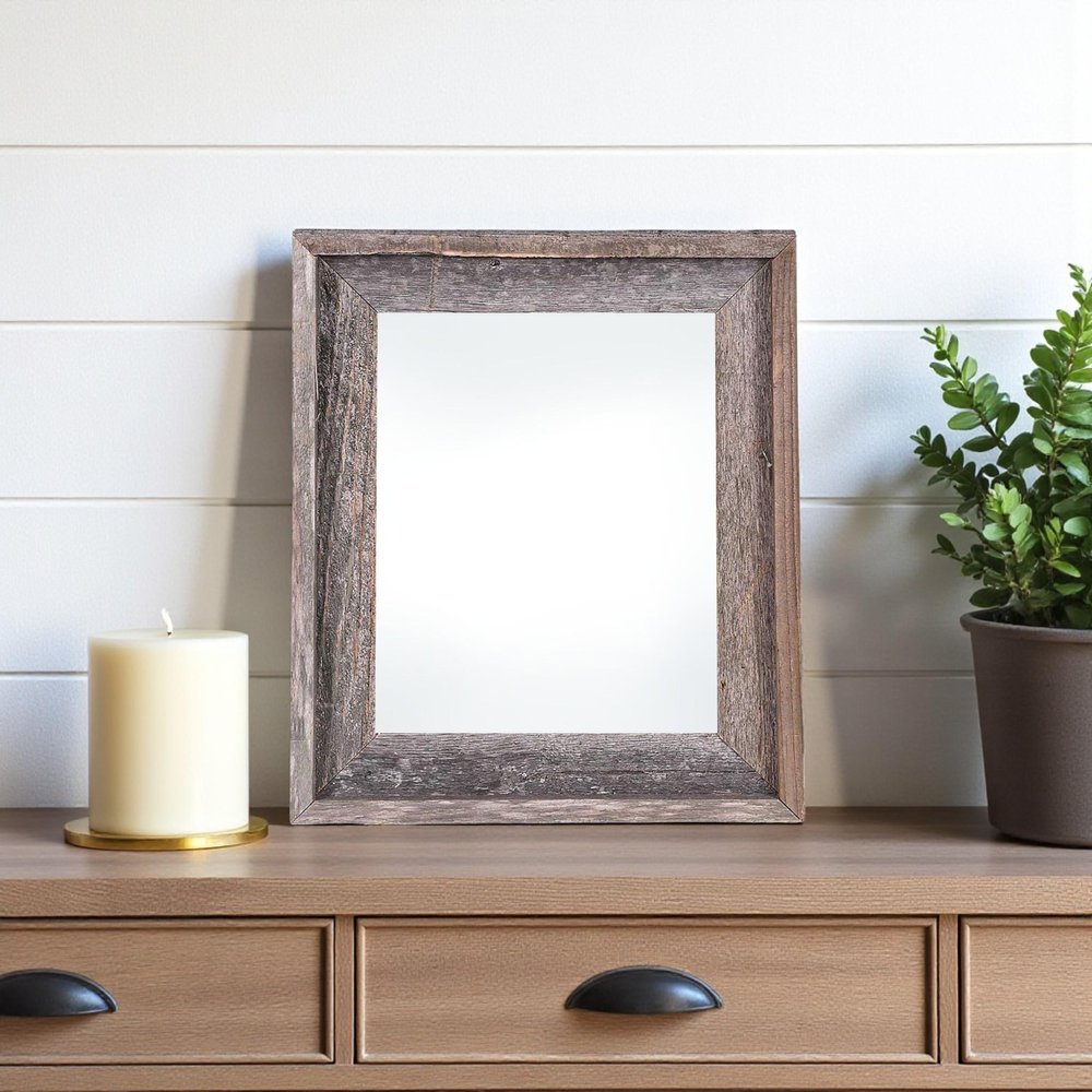 8.5" x 11" Gray Solid Wood Tabletop Picture Frame - 14.70" H x 11.60" W x 2.50" D