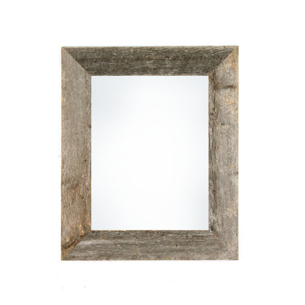 Rectangular gray solid wood tabletop picture frame on a white background.
