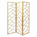 71" Gold IronFolding Three Panel Screen Room Divider