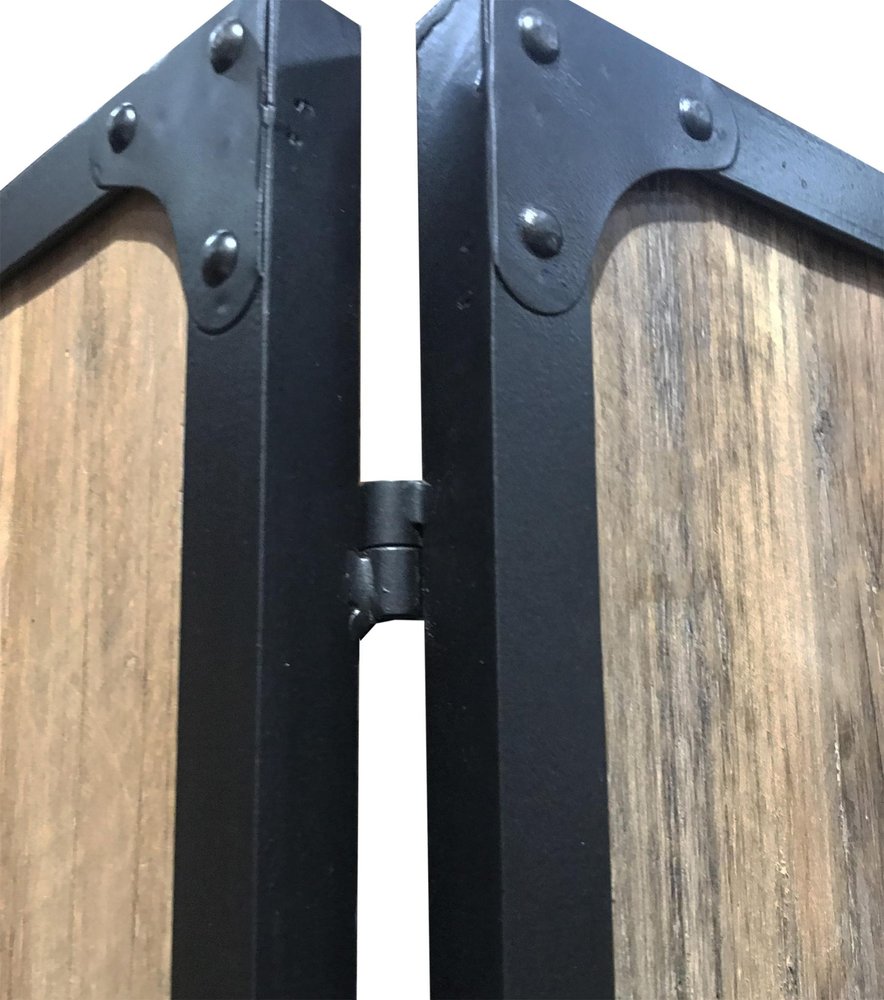 84" Brown Solid Wood Folding Four Panel Screen Room Divider - with Four Panels close-up detail