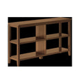 Brown Solid Wood Double Bookcase on a white background