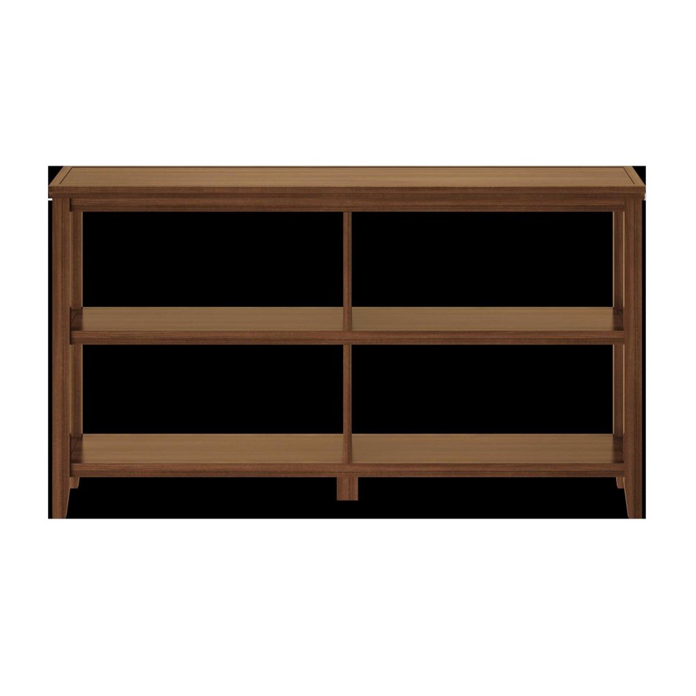 Brown Solid Wood Double Bookcase on a white background
