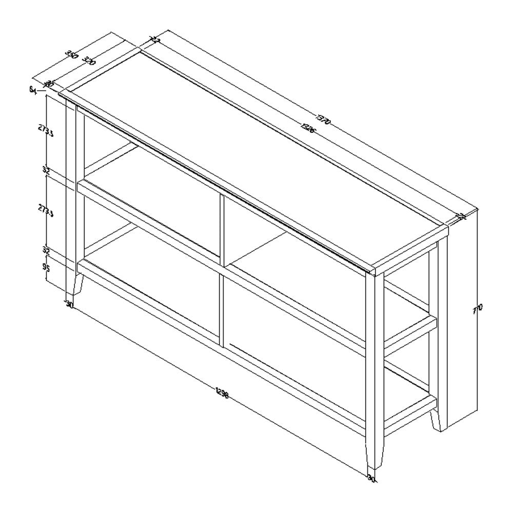 Brown Solid Wood Double Bookcase on a white background