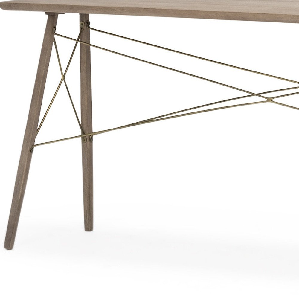 66" Brown Solid Wood Console Table. Console table isolated on a plain white background, showing a brown wood surface.