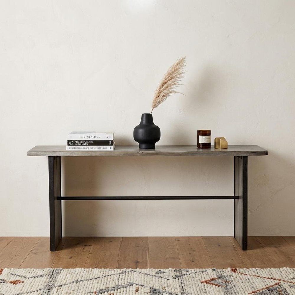 70" Brown Solid Wood Solid Console Table in a home interior