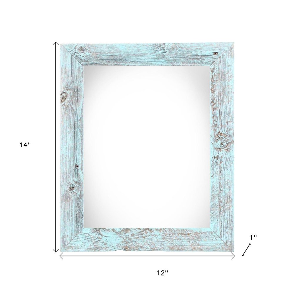 8.5" x 11" Blue Solid Wood Hanging Picture Frame on a white background