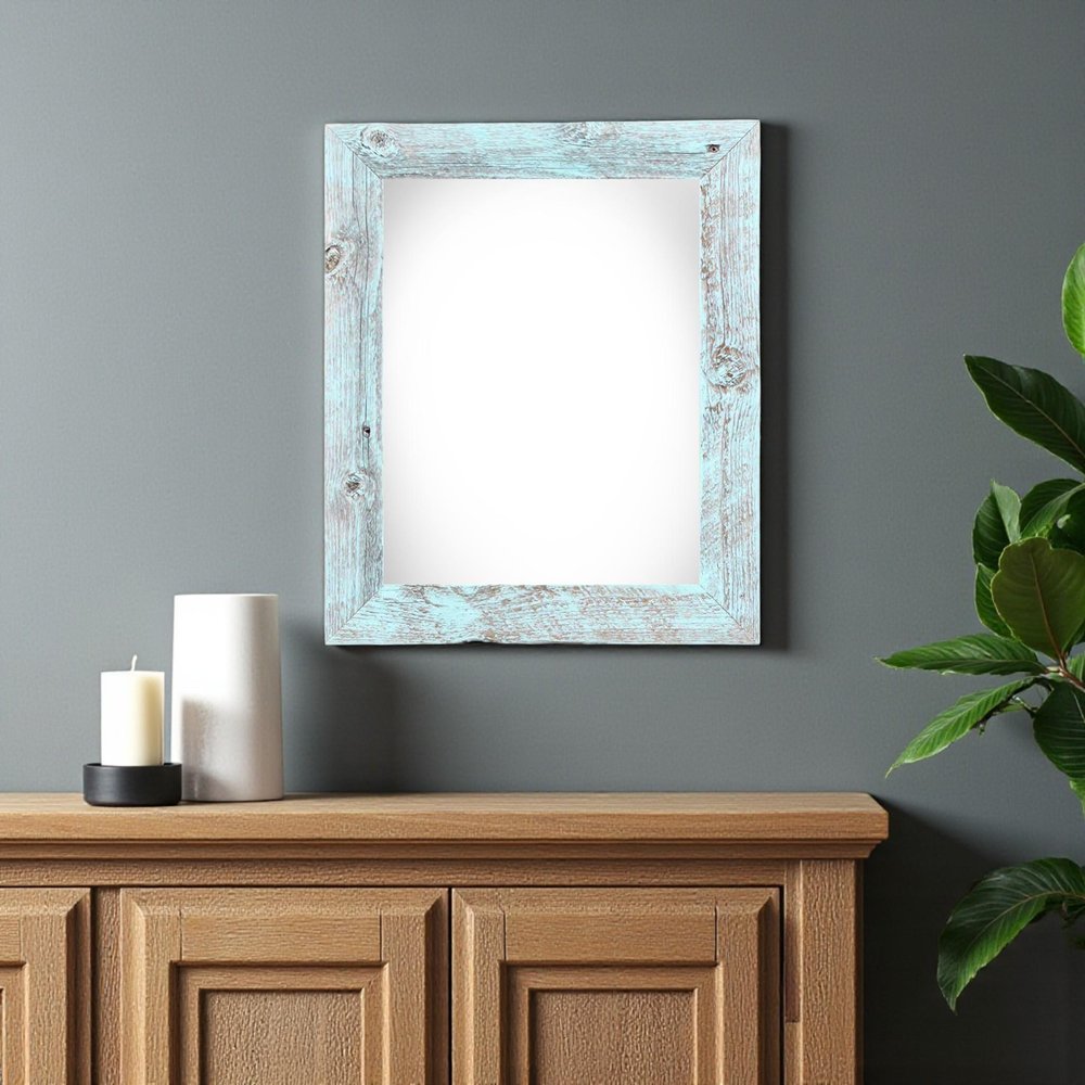 8.5" x 11" Blue Solid Wood Hanging Picture Frame in a home interior