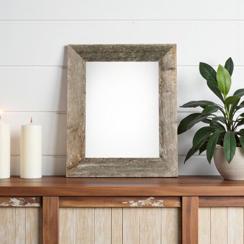 8" x 10" Gray Solid Wood Tabletop Picture Frame - 13.00" H x 11.00" W x 2.00" D on a white background