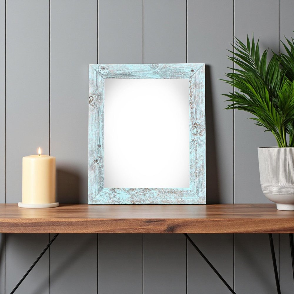 8" x 10" Blue Solid Wood Tabletop Picture Frame in a home interior