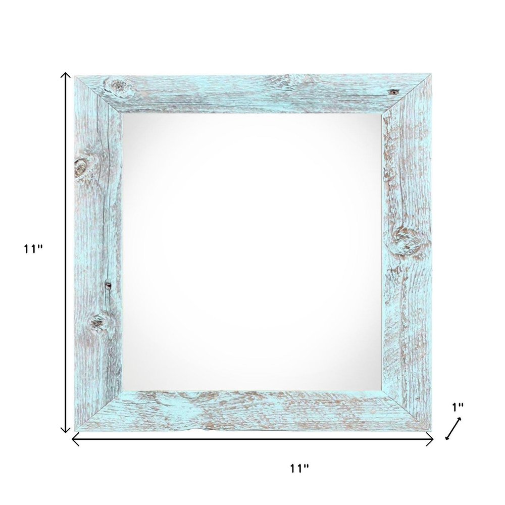8" x 8" Blue Solid Wood Tabletop Picture Frame on a white background