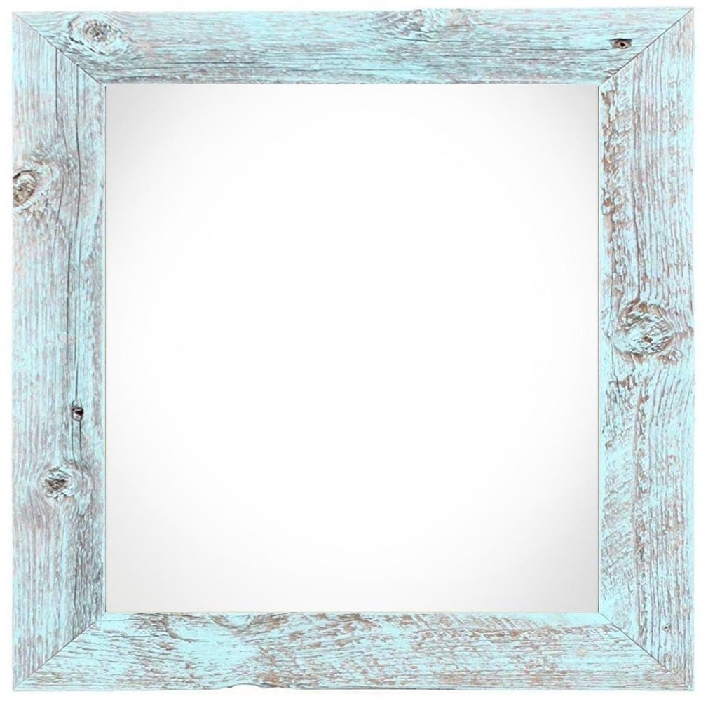8" x 8" Blue Solid Wood Tabletop Picture Frame on a white background