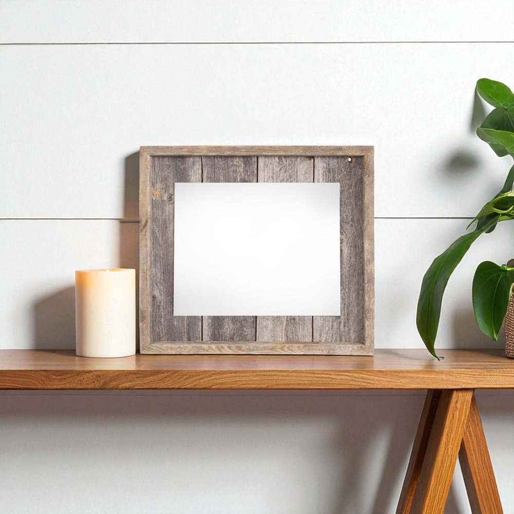 5" x 7" Gray Solid Wood Tabletop Picture Frame - 11.00" H x 10.00" W x 1.00" D.