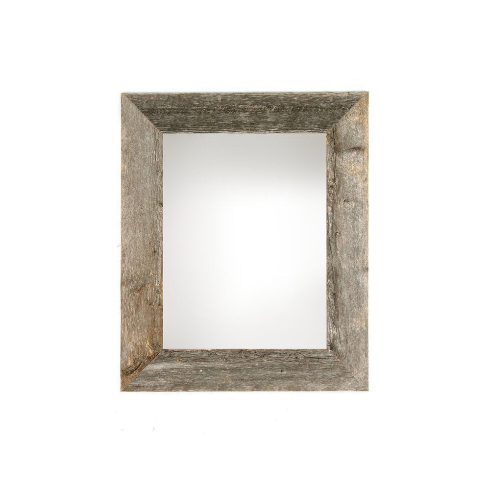 Rectangular gray solid wood tabletop picture frame on a white background.