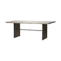 84" Brown Solid Wood Sled Base Dining Table on a white background