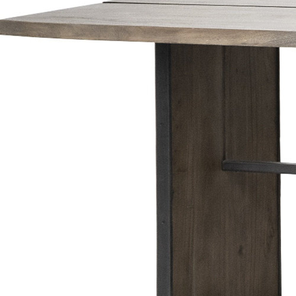 84" Brown Solid Wood Sled Base Dining Table on a white background