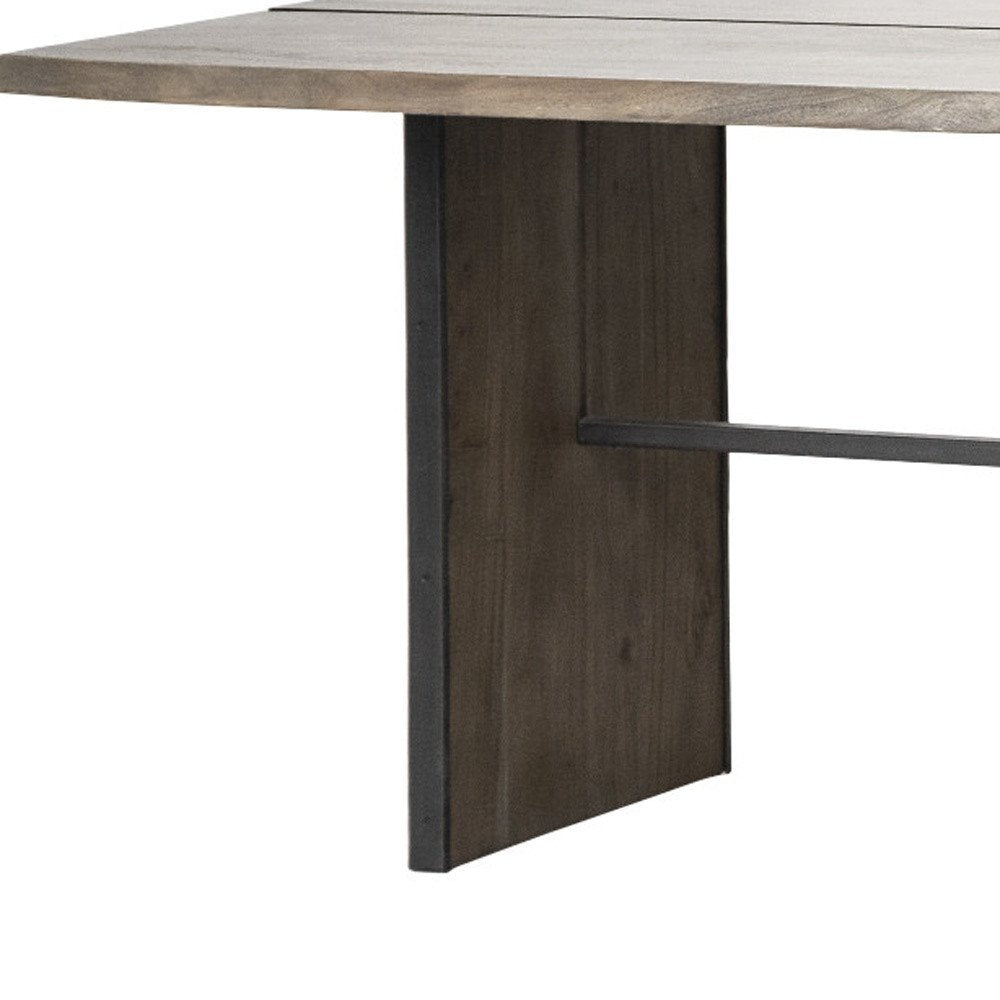 84" Brown Solid Wood Sled Base Dining Table on a white background