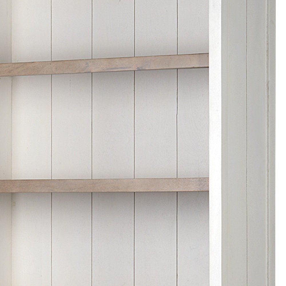 91" Brown And White Wood Three Tier Bookcase on a white background