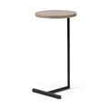 15" Natural and Black Solid Wood and Metal. Tray table isolated on a plain white background, in a black wood finish.