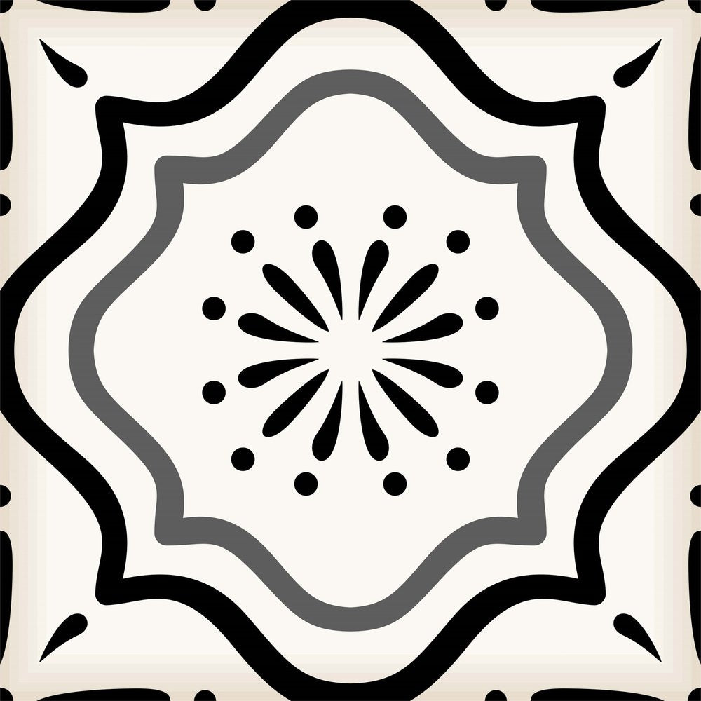 4" X 4" Black And White Mosaic Peel And Stick Removable Tiles